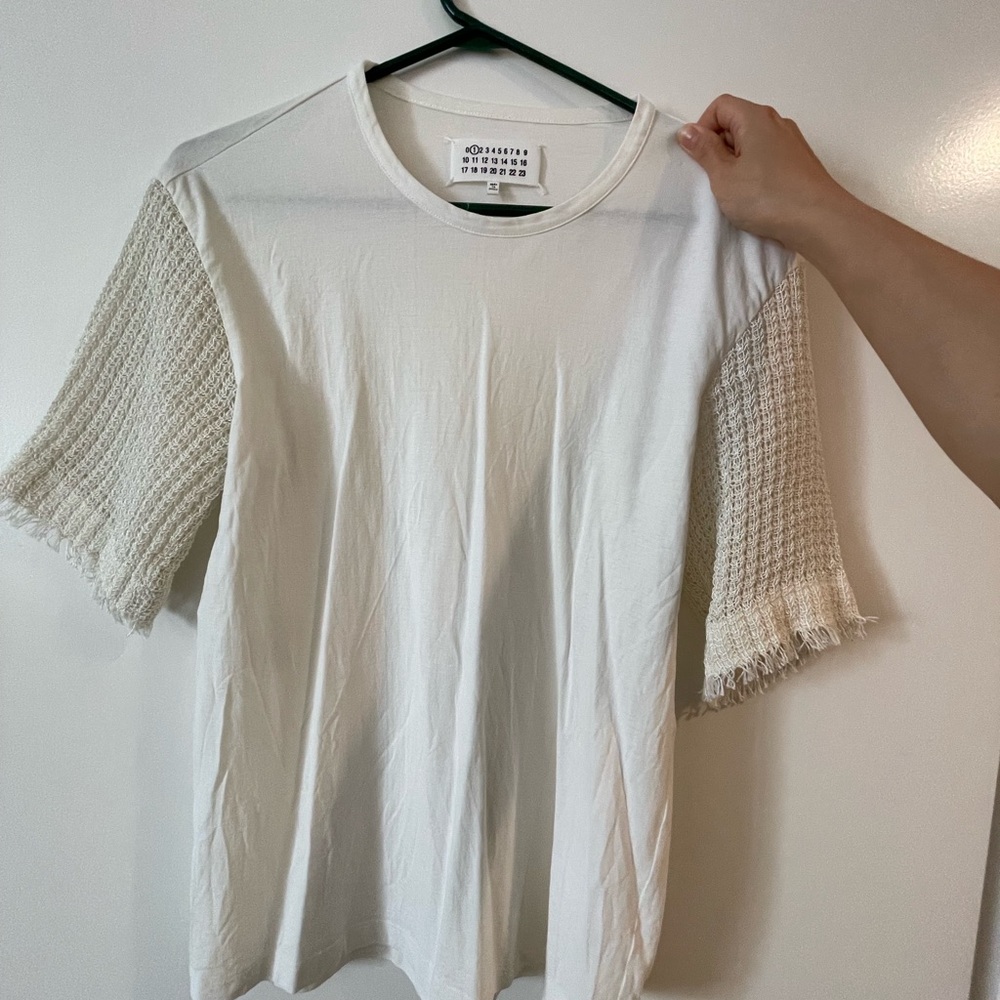 White and Cream Women's Top